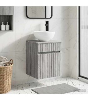 vidaXL Wall-mounted Sink Vanity Grey Sonoma 39 x 35 x 63 cm