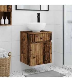 vidaXL Wall-mounted Sink Vanity Old Wood 39 x 35 x 63 cm
