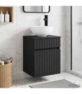 vidaXL Wall-mounted Sink Vanity Black 39 x 41 x 64.5 cm