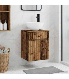 vidaXL Wall-mounted Sink Vanity Old Wood 39 x 41 x 64.5 cm