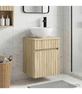 vidaXL Wall-mounted Sink Vanity Sonoma Oak 39 x 41 x 64.5 cm