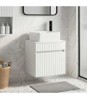 vidaXL Wall-mounted Sink Vanity High Gloss White 49 x 41 x 63 cm