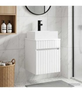 vidaXL Wall-mounted Sink Vanity High Gloss White 39 x 41 x 62.5 cm