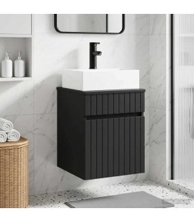 vidaXL Wall-mounted Sink Vanity Black 39 x 41 x 62.5 cm
