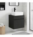 vidaXL Wall-mounted Sink Vanity Black 49 x 41 x 63 cm Engineered Wood — V0672201062