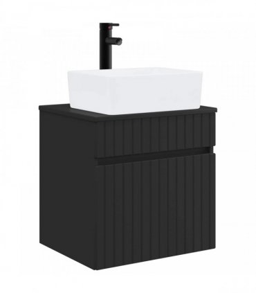 vidaXL Wall-mounted Sink Vanity Black 49 x 41 x 63 cm Engineered Wood — V0672201062