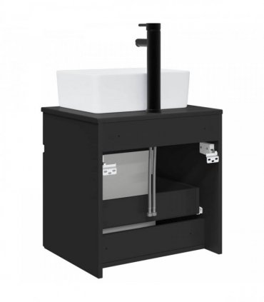 vidaXL Wall-mounted Sink Vanity Black 49 x 41 x 63 cm Engineered Wood — V0672201062