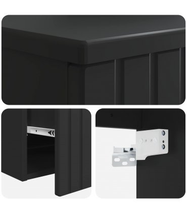vidaXL Wall-mounted Sink Vanity Black 49 x 41 x 63 cm Engineered Wood — V0672201062