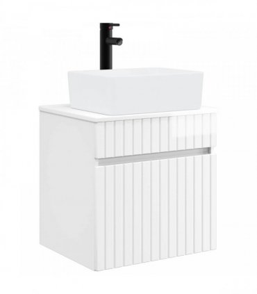 vidaXL Wall-mounted Sink Vanity High Gloss White 49 x 41 x 63 cm — V0672201063