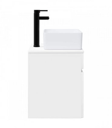 vidaXL Wall-mounted Sink Vanity High Gloss White 49 x 41 x 63 cm — V0672201063
