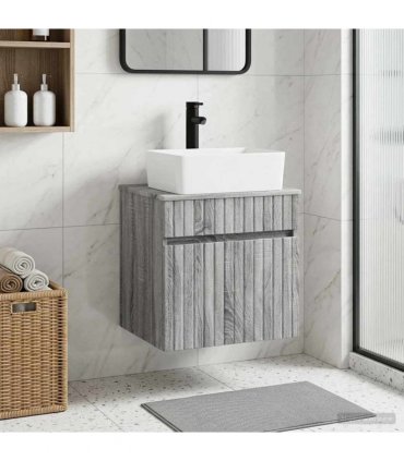 vidaXL Wall-mounted Sink Vanity Grey Sonoma 49 x 41 x 63 cm — V0672201067