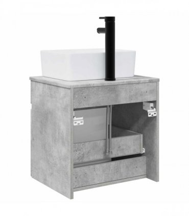 vidaXL Wall-mounted Sink Vanity Concrete Grey 49 x 41 x 63 cm — V0672201068