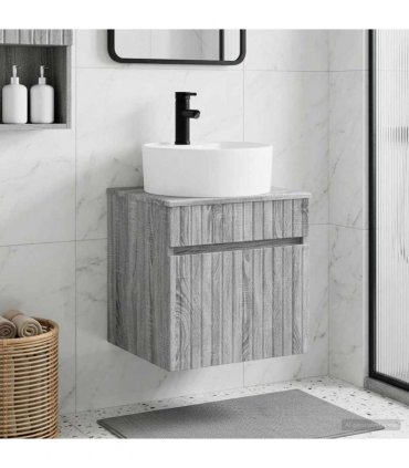 vidaXL Wall-mounted Sink Vanity Grey Sonoma 49 x 44.5 x 65 cm