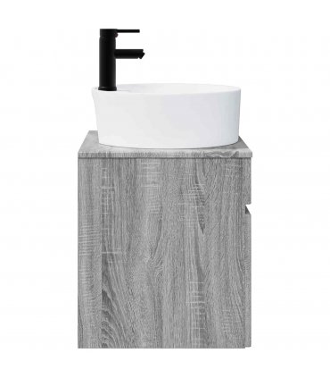 vidaXL Wall-mounted Sink Vanity Grey Sonoma 49 x 44.5 x 65 cm