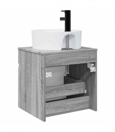 vidaXL Wall-mounted Sink Vanity Grey Sonoma 49 x 44.5 x 65 cm