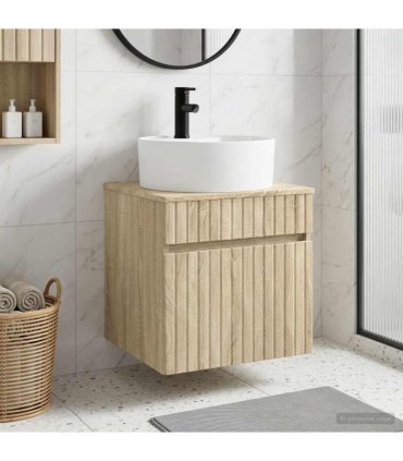 vidaXL Wall-mounted Sink Vanity Sonoma Oak 49 x 44.5 x 65 cm