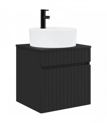 vidaXL Wall-mounted Sink Vanity Black 49 x 44.5 x 65 cm