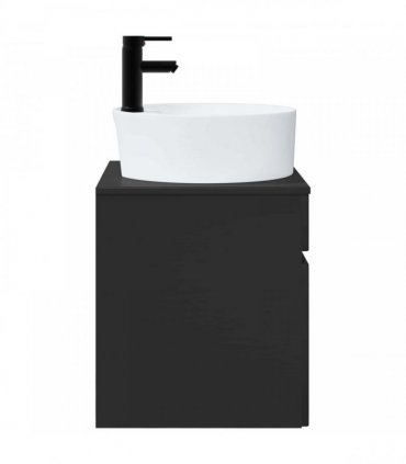 vidaXL Wall-mounted Sink Vanity Black 49 x 44.5 x 65 cm