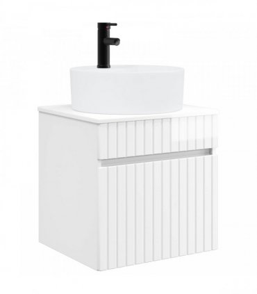 vidaXL Wall-mounted Sink Vanity High Gloss White 49 x 44.5 x 65 cm