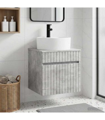 vidaXL Wall-mounted Sink Vanity Concrete Grey 49 x 44.5 x 65 cm