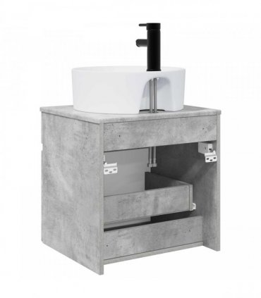 vidaXL Wall-mounted Sink Vanity Concrete Grey 49 x 44.5 x 65 cm