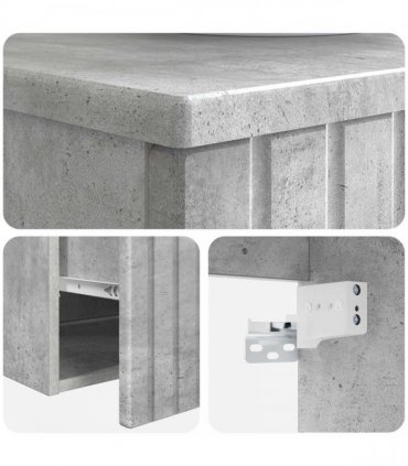 vidaXL Wall-mounted Sink Vanity Concrete Grey 49 x 44.5 x 65 cm