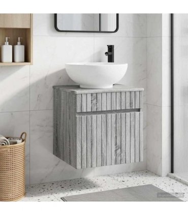 vidaXL Wall-mounted Sink Vanity Grey Sonoma 49 x 44.5 x 66.5 cm