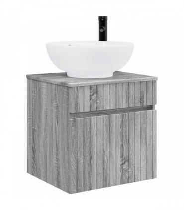 vidaXL Wall-mounted Sink Vanity Grey Sonoma 49 x 44.5 x 66.5 cm