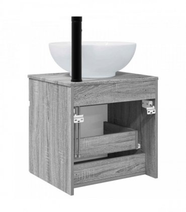vidaXL Wall-mounted Sink Vanity Grey Sonoma 49 x 44.5 x 66.5 cm