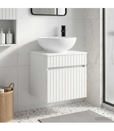 vidaXL Wall-mounted Sink Vanity High Gloss White 49 x 44.5 x 66.5 cm