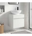 vidaXL Wall-mounted Sink Vanity High Gloss White 49 x 44.5 x 66.5 cm