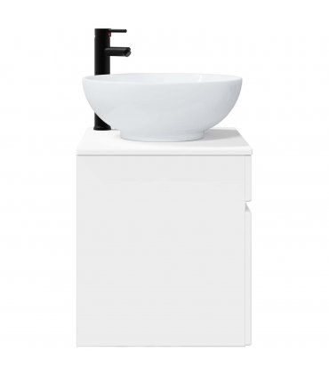 vidaXL Wall-mounted Sink Vanity High Gloss White 49 x 44.5 x 66.5 cm