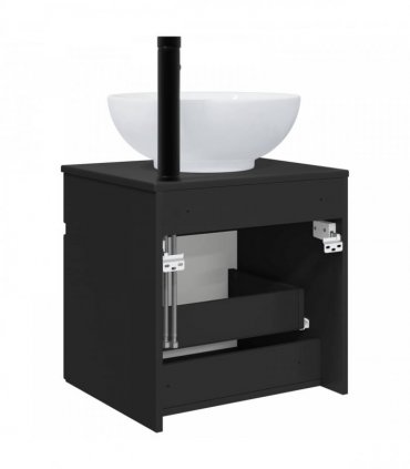 vidaXL Wall-mounted Sink Vanity Black 49 x 44.5 x 66.5 cm