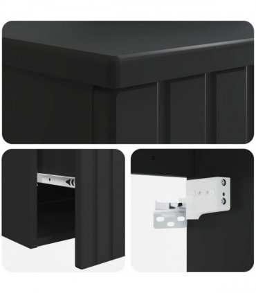 vidaXL Wall-mounted Sink Vanity Black 49 x 44.5 x 66.5 cm
