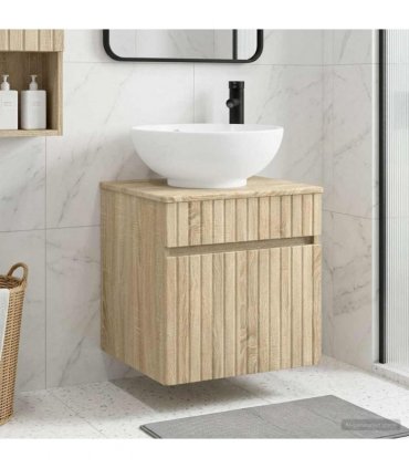 vidaXL Wall-mounted Sink Vanity Sonoma Oak 49 x 44.5 x 66.5 cm