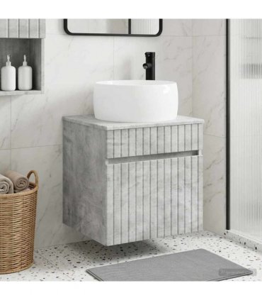 vidaXL Wall-mounted Sink Vanity Concrete Grey 49 x 44.5 x 66 cm