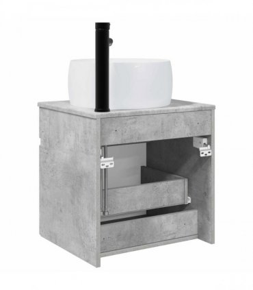 vidaXL Wall-mounted Sink Vanity Concrete Grey 49 x 44.5 x 66 cm
