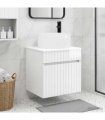 vidaXL Wall-mounted Sink Vanity High Gloss White 49 x 44.5 x 66 cm