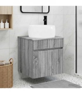 vidaXL Wall-mounted Sink Vanity Grey Sonoma 49 x 44.5 x 66 cm