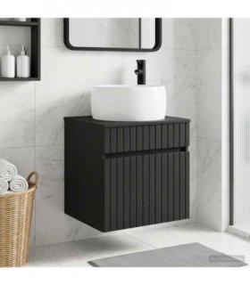vidaXL Wall-mounted Sink Vanity Black 49 x 44.5 x 66 cm