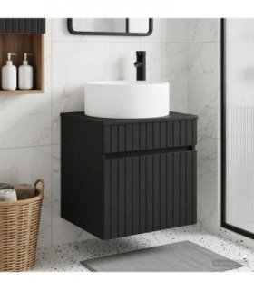 vidaXL Wall-mounted Sink Vanity Black 49 x 44.5 x 65.5 cm