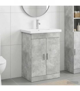 vidaXL Bathroom Furniture Set Concrete Grey 61 x 40 x 84.5 cm