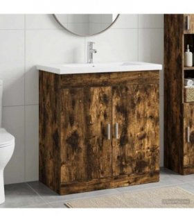 vidaXL Bathroom Furniture Set Smoked Oak 81 x 40 x 84.5 cm