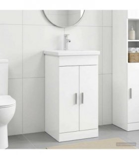 vidaXL Bathroom Vanity with Sink White 42 x 40 x 84.5 cm — V0672201152