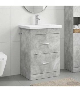 vidaXL Bathroom Furniture Set Concrete Grey 61 x 40 x 84.5 cm — V0672201155