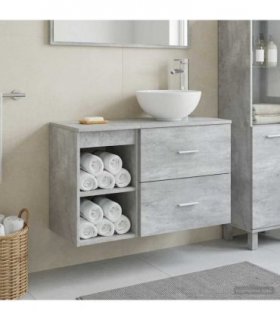 vidaXL Bathroom Furniture Set 2 pcs Concrete Grey Engineered Wood