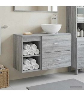 vidaXL Bathroom Furniture Set 2 pcs Grey Sonoma Engineered Wood