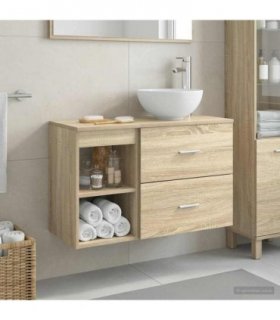 vidaXL Bathroom Furniture Set 2 pcs Sonoma Oak Engineered Wood