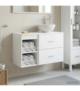 vidaXL Bathroom Furniture Set 2 pcs White Engineered Wood