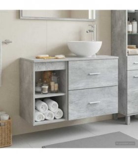 vidaXL Bathroom Furniture Set 2 pcs Concrete Grey Engineered Wood — V0672201422